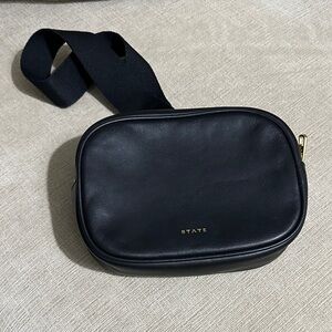 STATE Black Belt Bag with Gold Accents